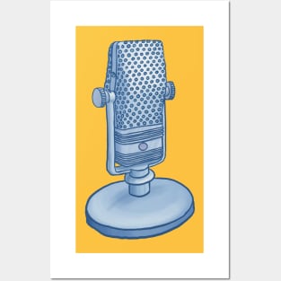 Retro microphone Posters and Art